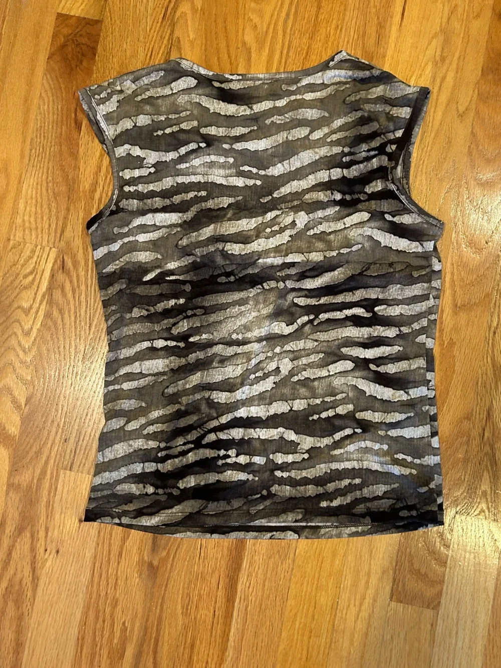 Michael Kors Brown and White Cowl Neck Sleeveless Blousex